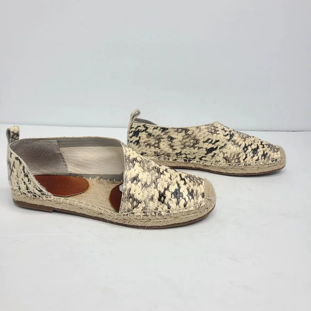 1. State‎ Dela Roccia Snake Embossed D'Orsay Leather Espadrille Size 6.5